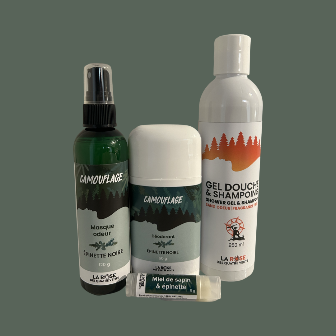 Ensemble produits épinette noir et gel douche sans odeur