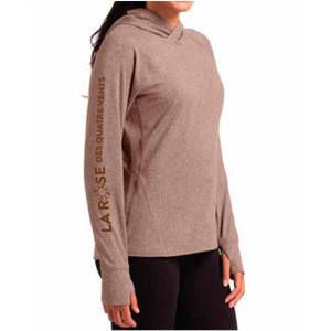 Chandail à capuche chiné UPF 50+ UV doux recyclée Femme (sur commande)