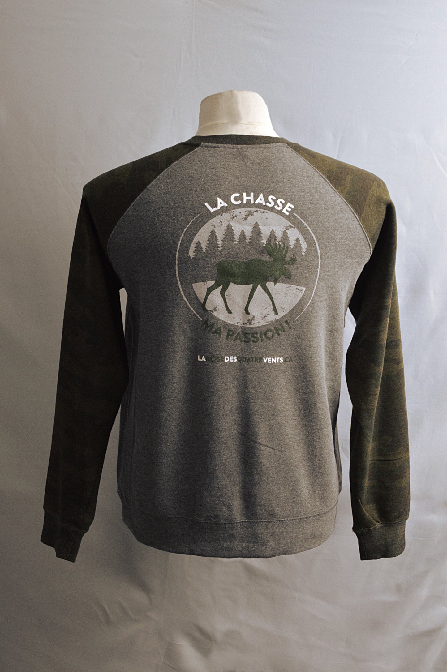 Crewneck gris et camouflage orignal arrière