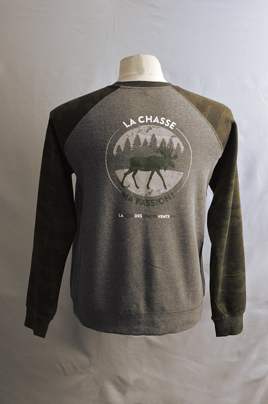 Crewneck gris et camouflage orignal arrière
